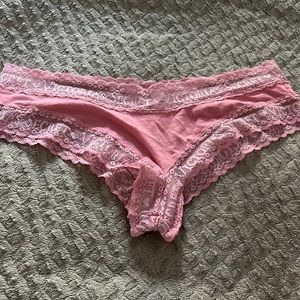 Victoria’s Secret Pink with Lace Trim Cheeky Panty - Small